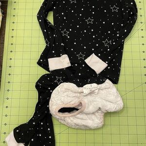 Kids Starry Night Pajama Set - Black and White
